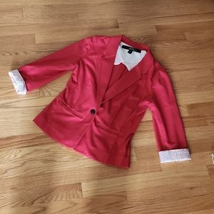 Kensie, S, red, single breasted blazer, stretch fabric